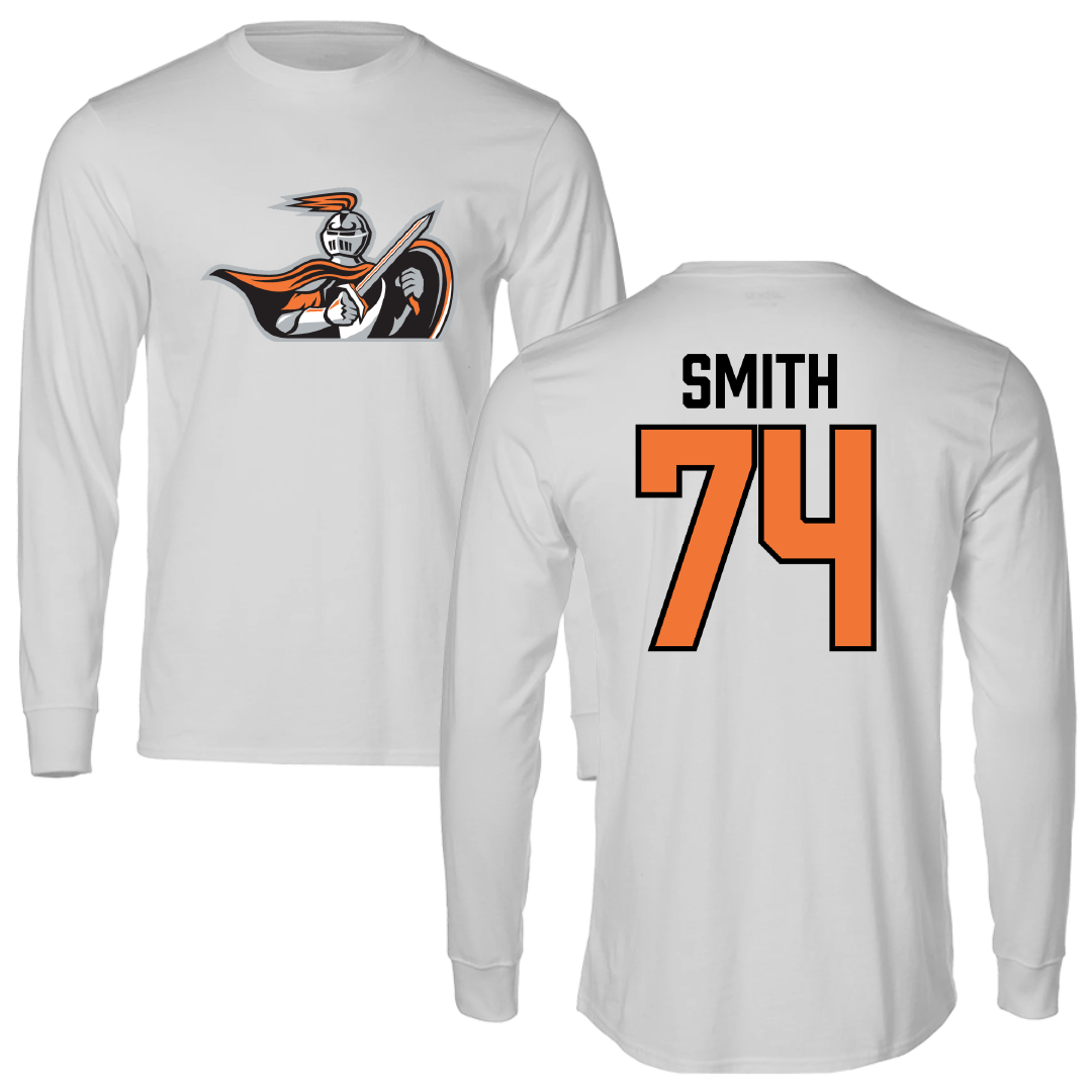 Heidelberg University Football Light Gray Performance Long Sleeve - #74 Mitchell Smith