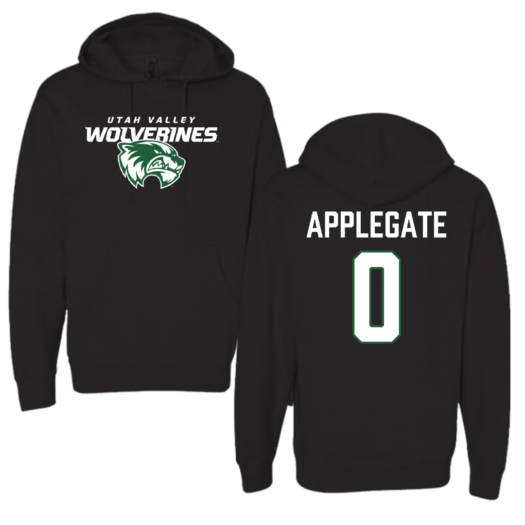 Utah Valley University Baseball Black Hoodie - #0 Will Applegate