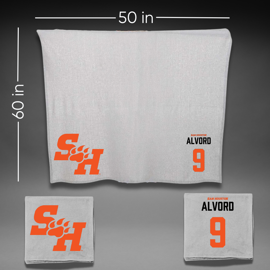 Sam Houston State University Baseball Gray Blanket - #9 Hunter Alvord