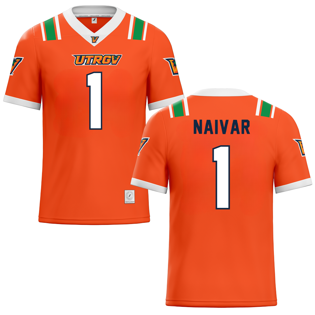 The University of Texas Rio Grande Valley Orange Football Jersey - #1 Gunner Naivar