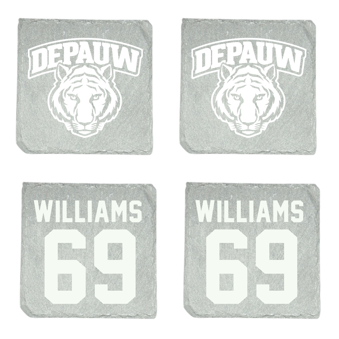 DePauw University Football Stone Coaster (4 Pack)  - #69 Joseph Williams