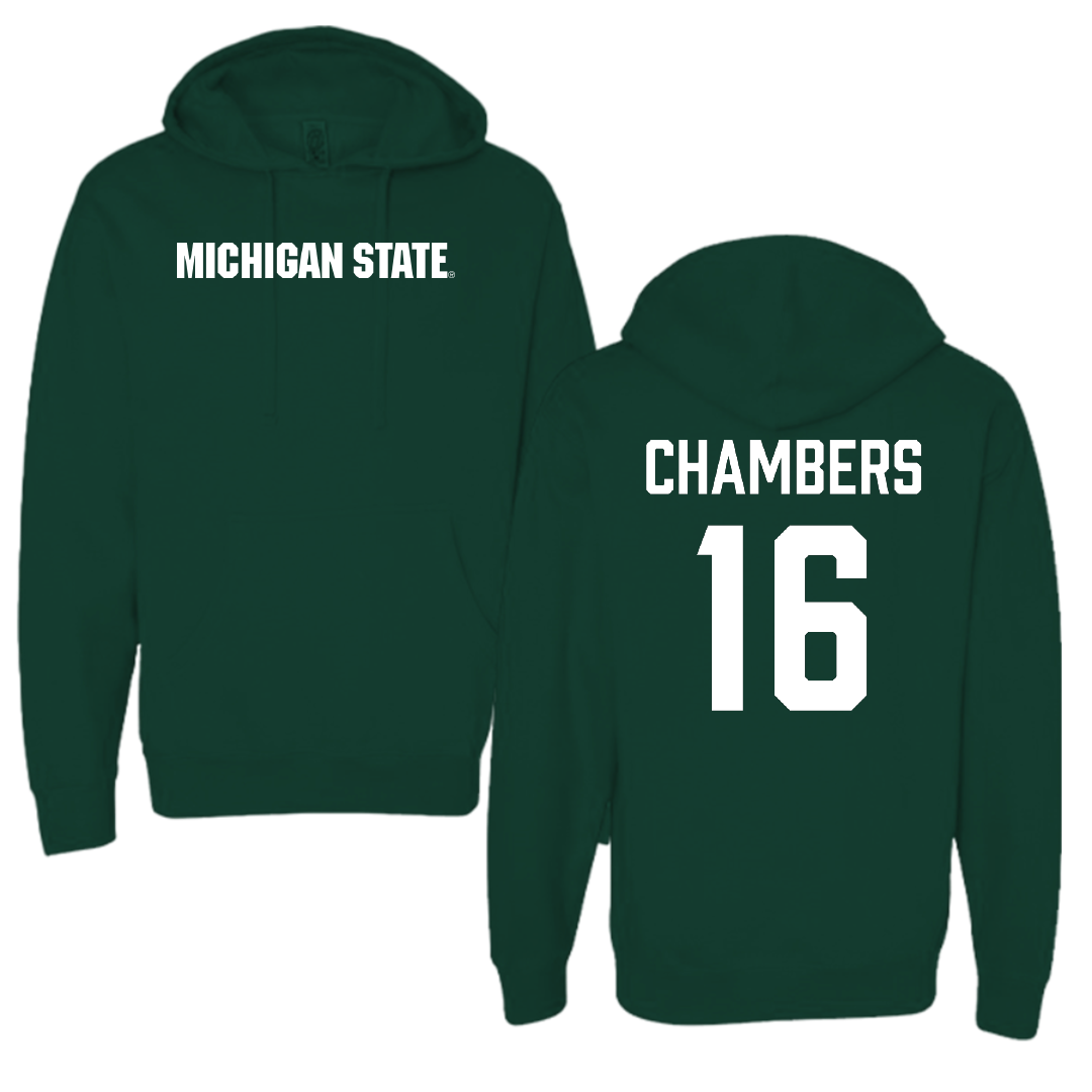 Michigan State University Baseball Forest Green Hoodie - #16 Brady Chambers
