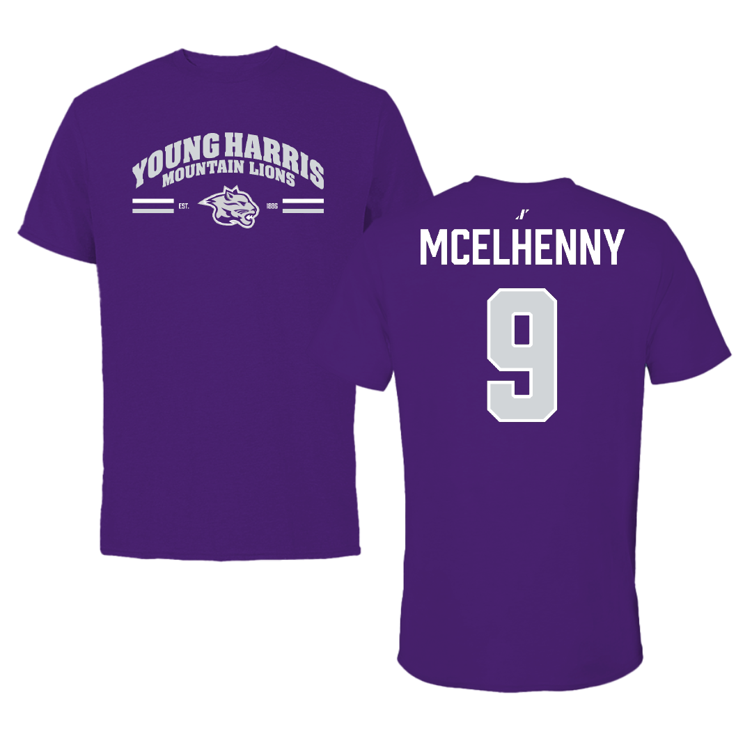 Young Harris College Lacrosse (M) Purple General Tee - #9 John McElhenny