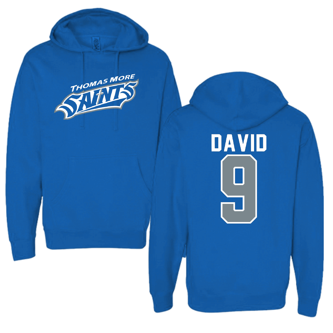Thomas More University Lacrosse Blue Hoodie - #9 Josef David