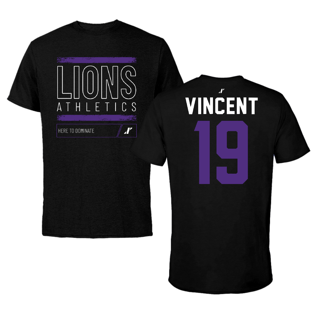 Nelson University Football Black Dominate Performance Tee - #19 Shaun Vincent