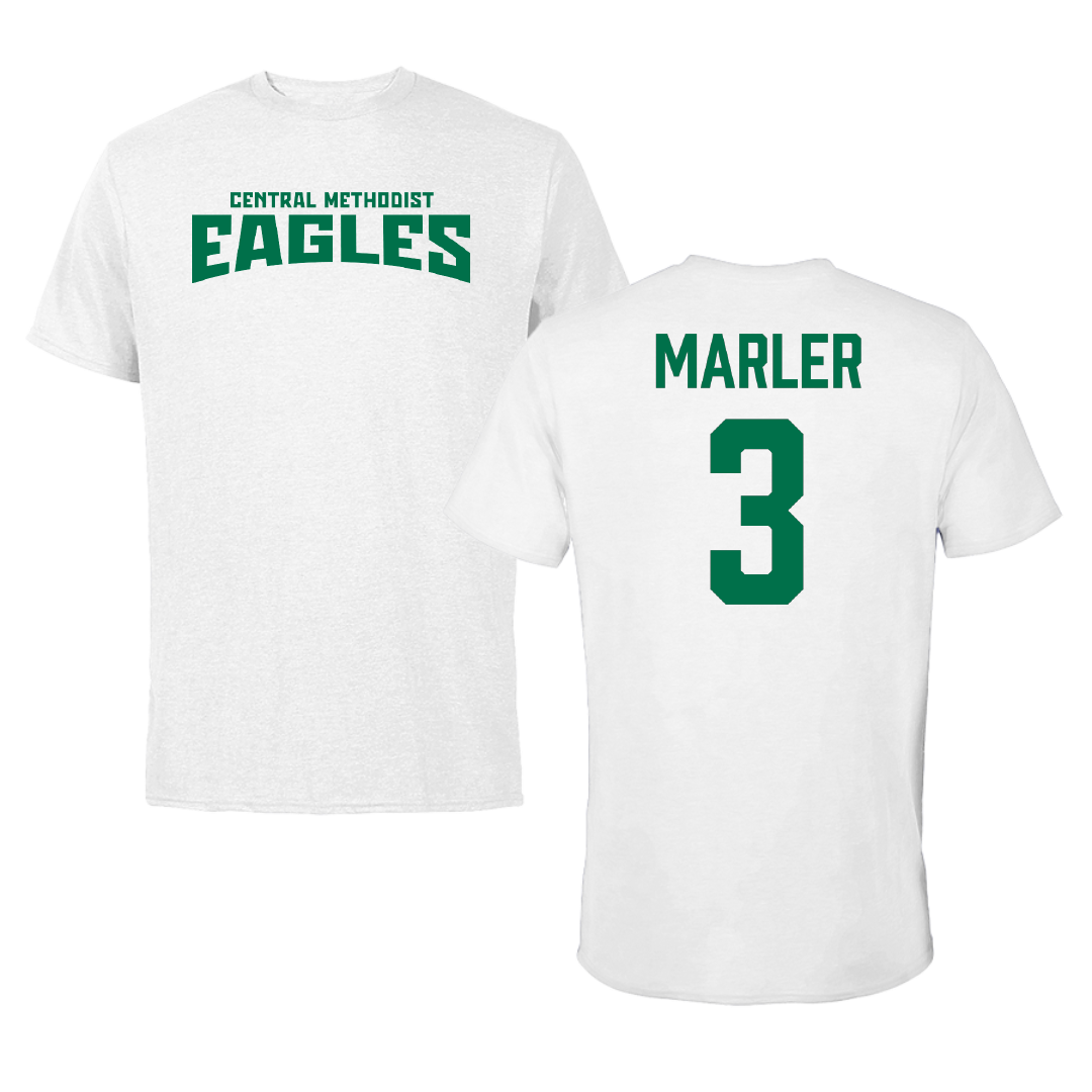 Central Methodist University Basketball White Classic Performance Tee - #3 Alex Marler