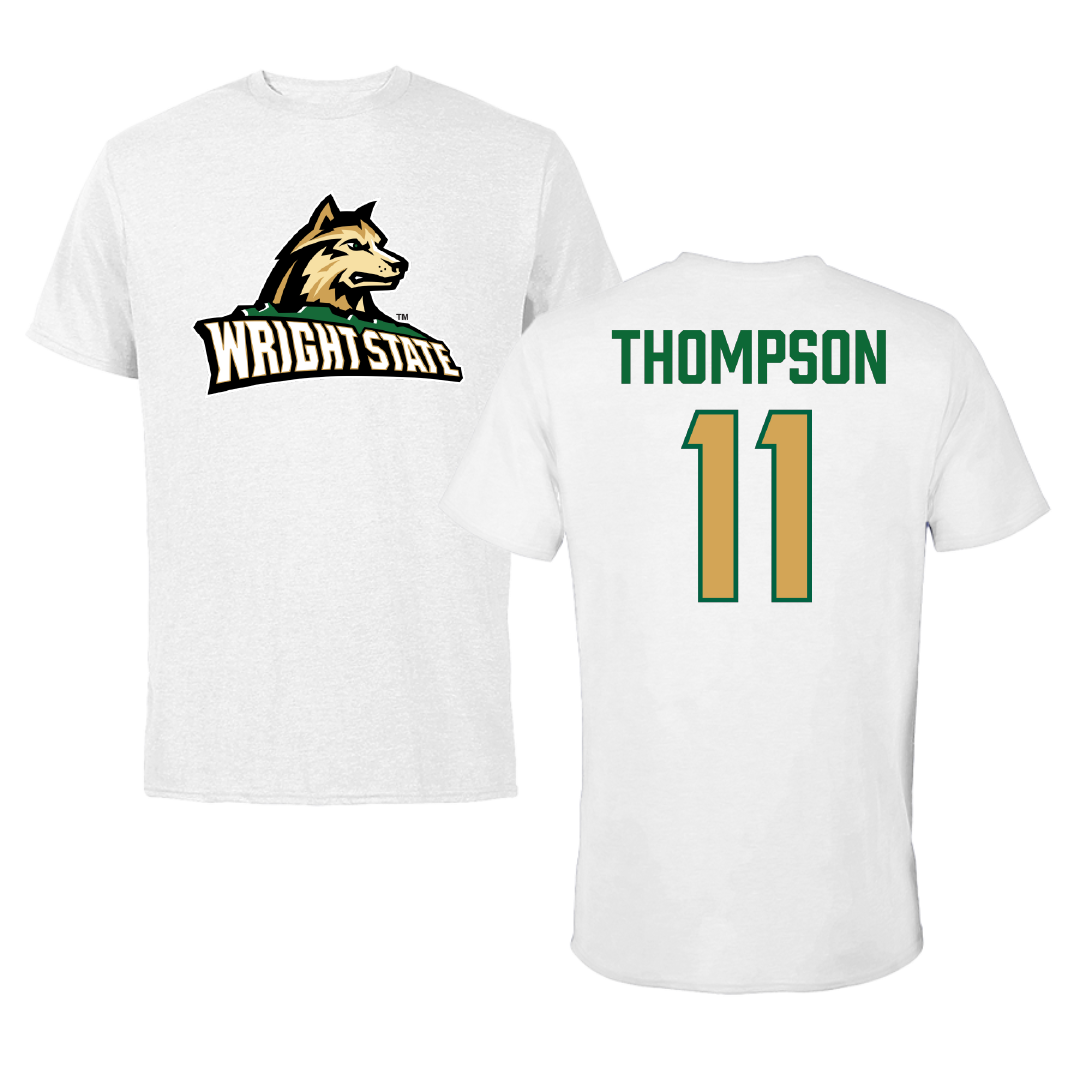 Wright State University Baseball White Performance Tee - #11 JJ Thompson