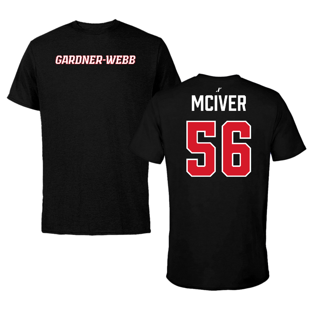 Gardner-Webb University Football Black Tee - #56 Aaron McIver