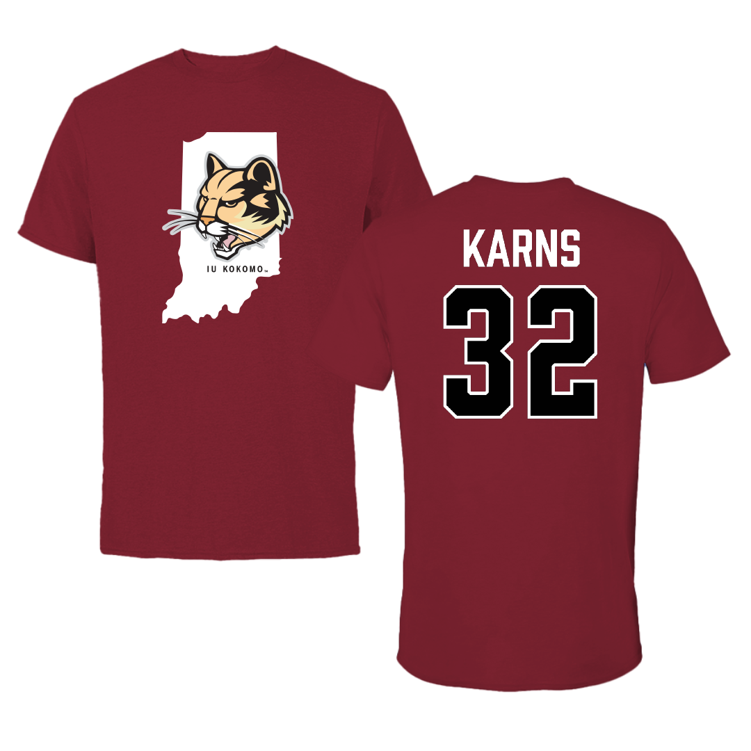 Indiana University Kokomo Basketball (M) Cardinal State Tee - #32 Cameron Karns