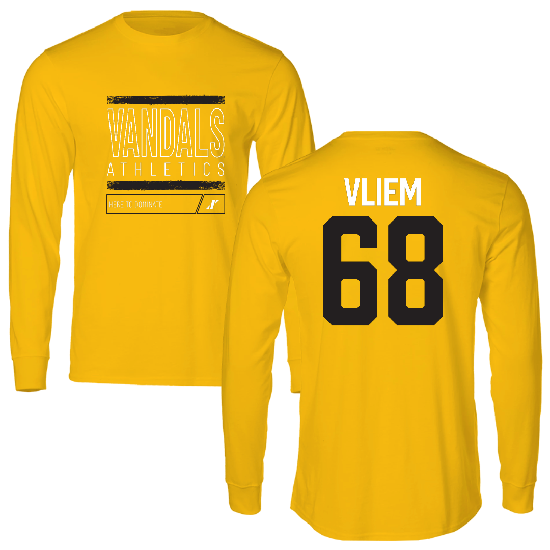 University of Idaho Football Gold Dominate Long Sleeve - #68 Charlie Vliem