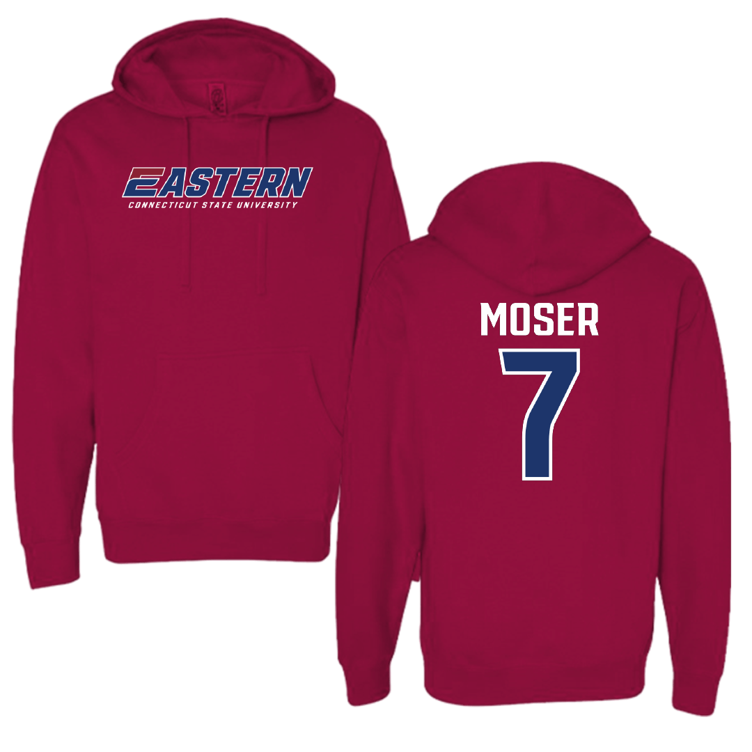 Eastern Connecticut State University Baseball Cardinal Hoodie - #7 Ian Moser