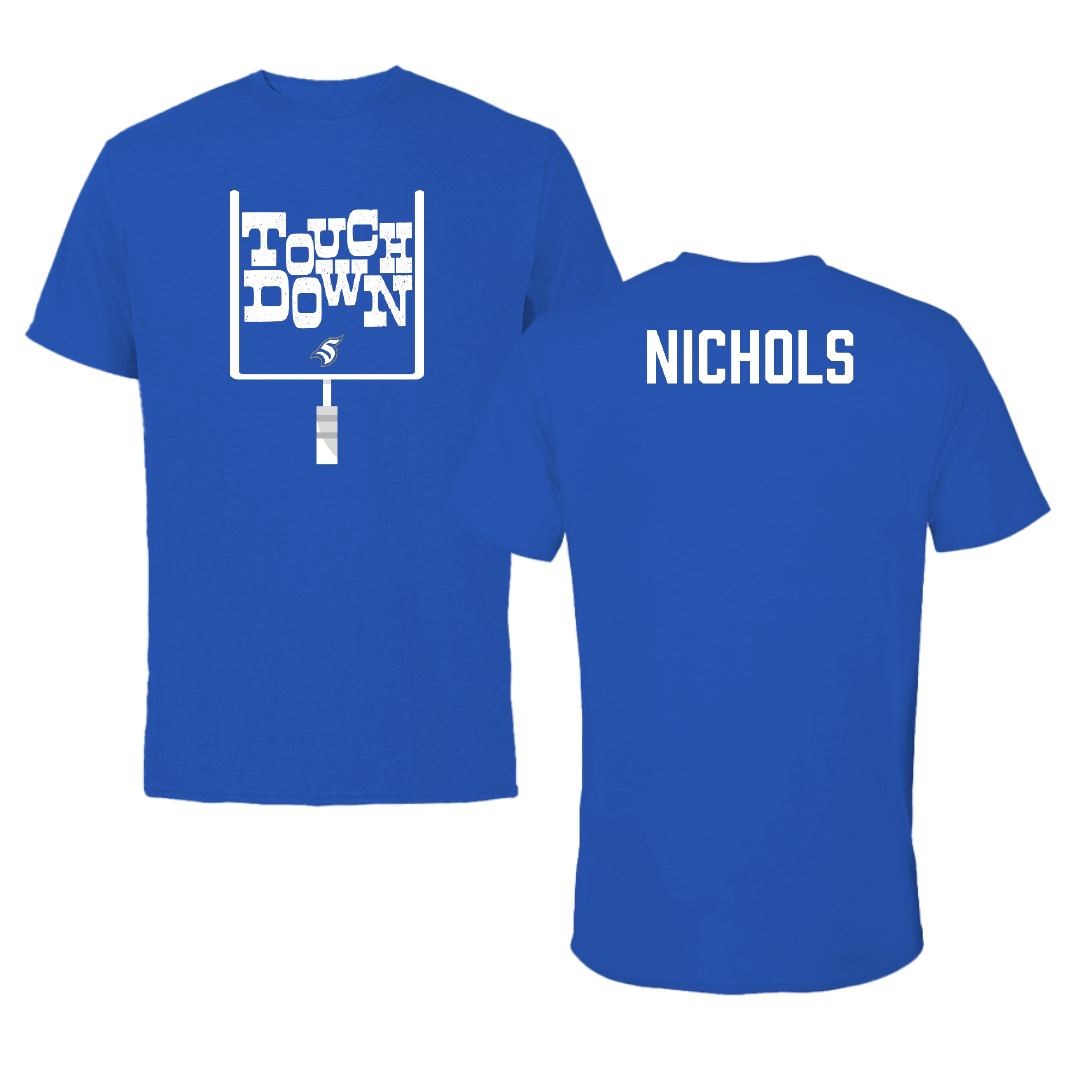 Thomas More University Football Blue Touchdown Tee - Zaiden Nichols