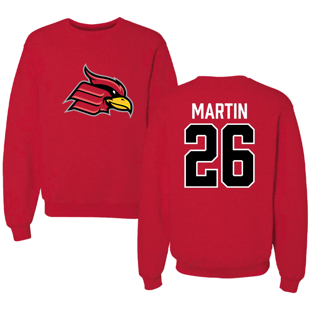 Wheeling University Lacrosse Red Crewneck - #26 Landen Martin