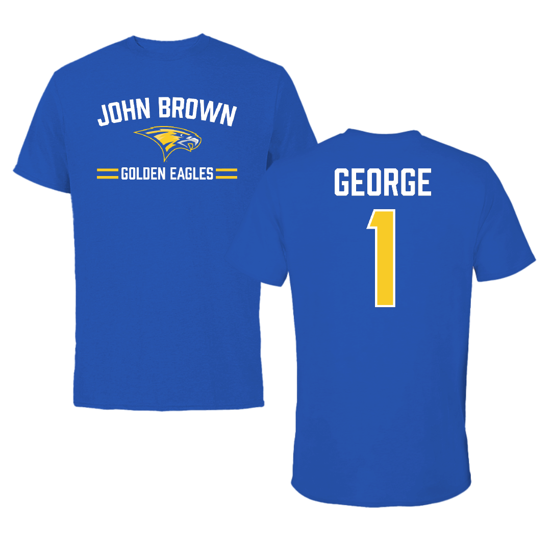 John Brown University Basketball (M) Blue General Tee - #1 LePra George