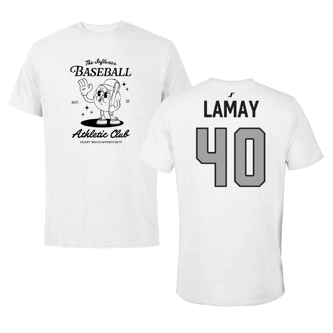 Baseball White Influxer Athletic Club Tee - #40 Trey LaMay