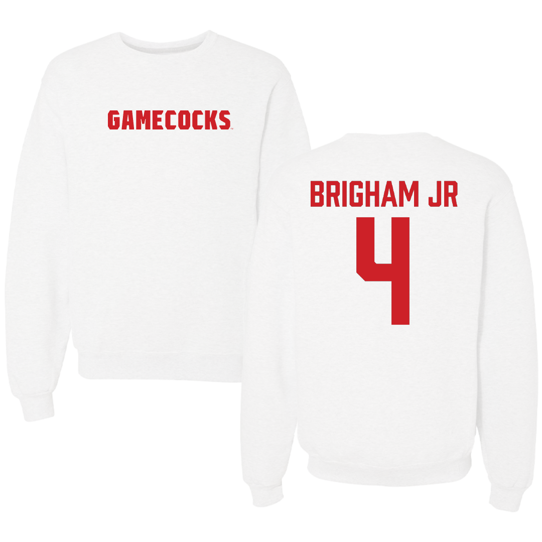 Jacksonville State University Basketball White Crewneck - #4 Marcellus Brigham Jr