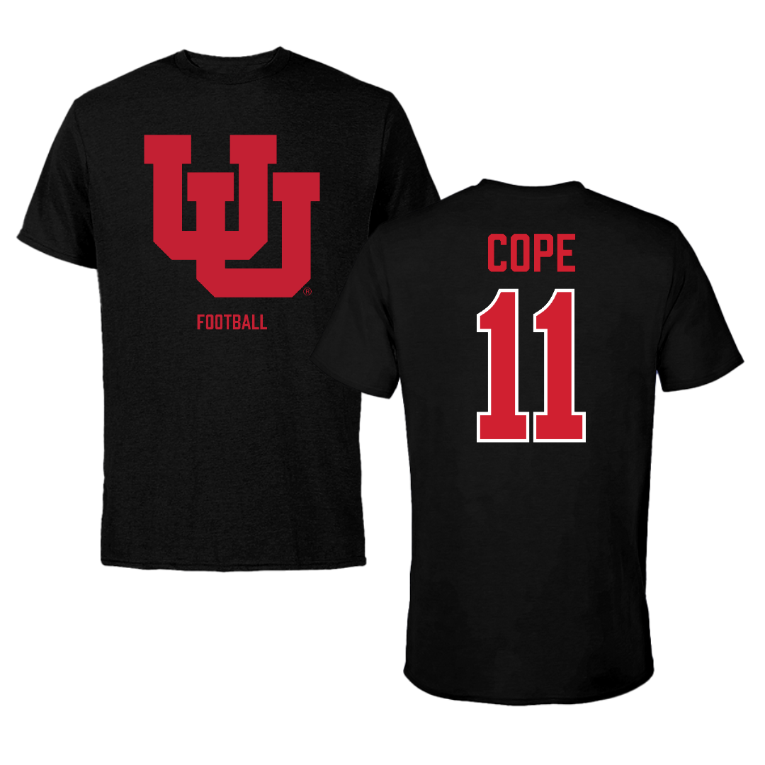 University of Utah Football Black Tee - #11 Makai Cope