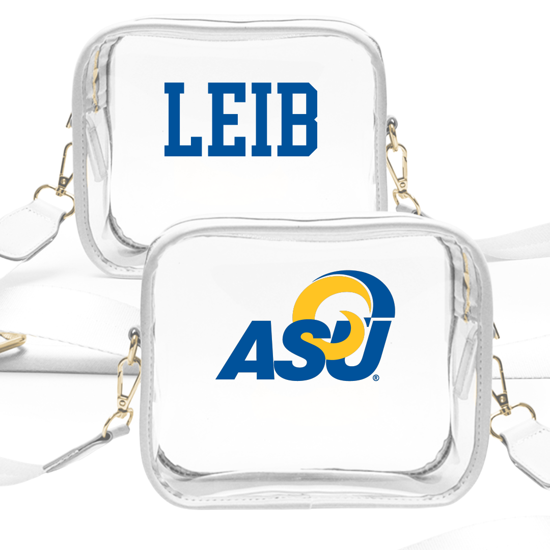 Angelo State University Baseball White Clear Stadium Bag - Tanner Leib