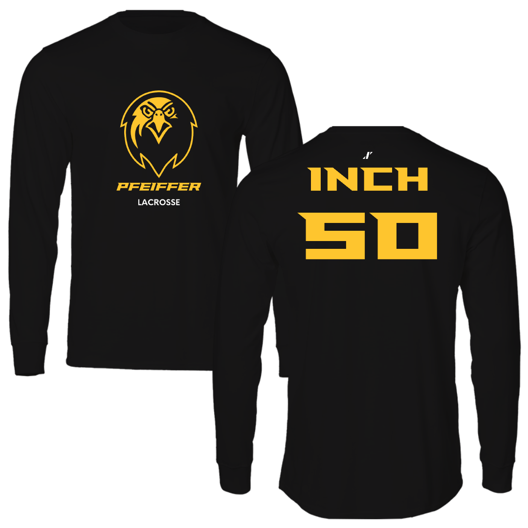 Pfeiffer University Lacrosse (M) Black Performance Long Sleeve - #50 Andrew Inch