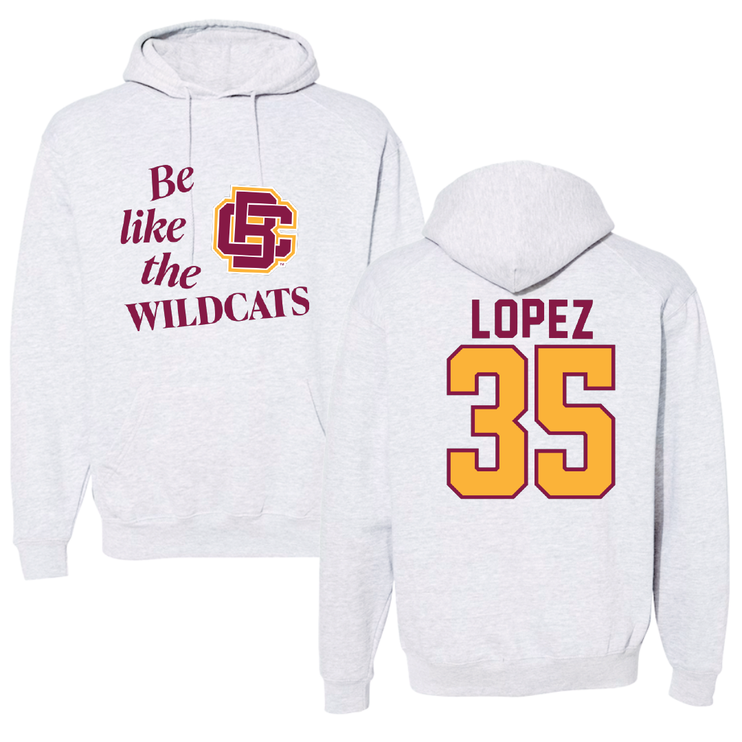 Bethune-Cookman University Baseball Light Gray Be Like Us Hoodie - #35 Angel Lopez