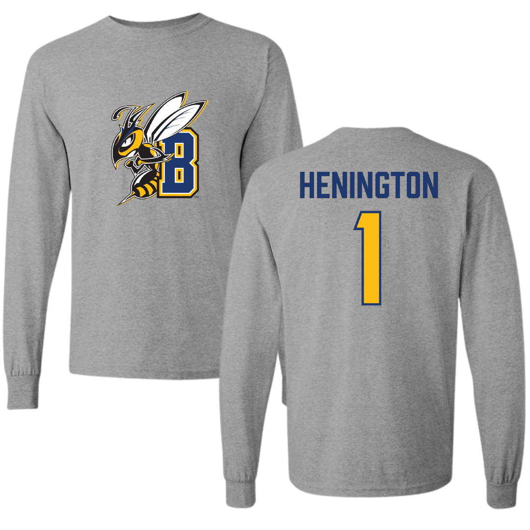 Montana State University Billings Baseball Sport Gray Long Sleeve - #1 Kyle Henington