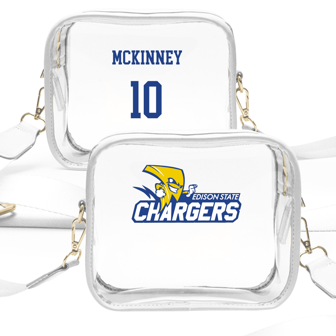 Edison State Community College Baseball White Clear Stadium Bag - #10 Anderson McKinney