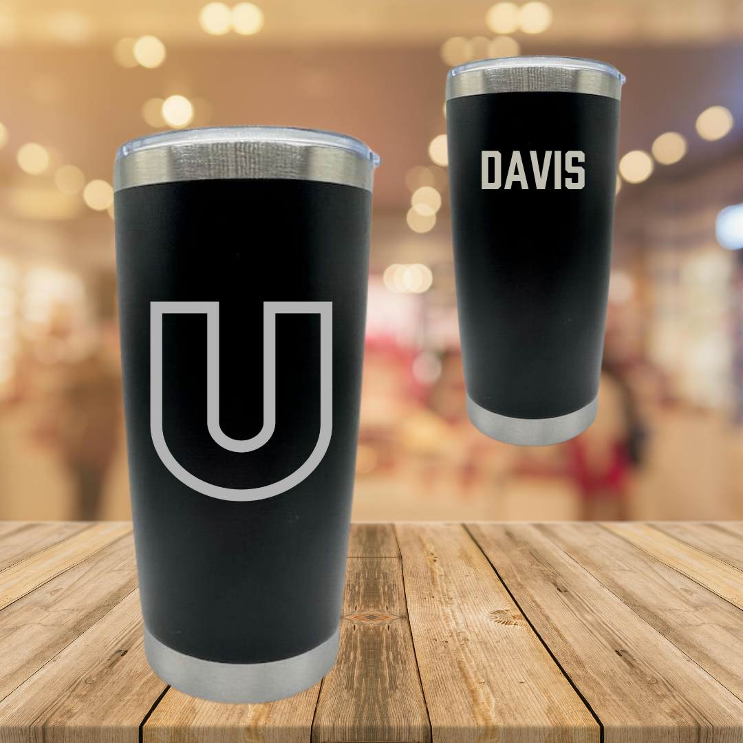 Utica University TF and XC Black Stainless Steel Tumbler - Kaleb Davis