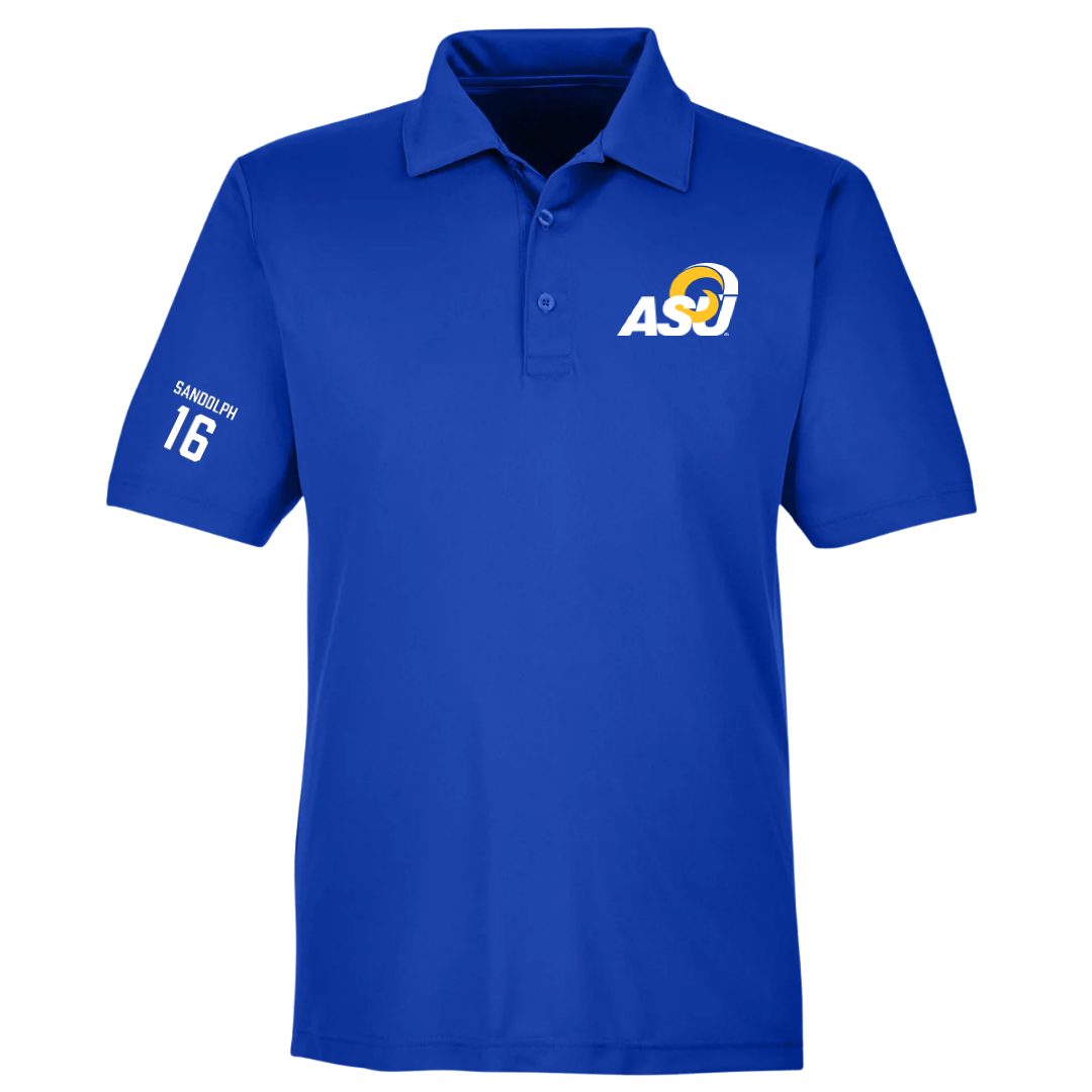 Angelo State University Football Blue Polo - #16 Corey Sandolph