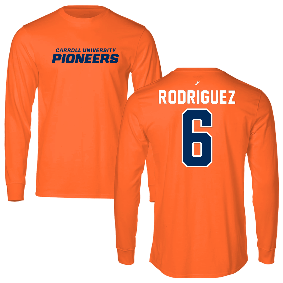 Carroll University Soccer Orange Performance Long Sleeve - #6 Thomas Rodriguez
