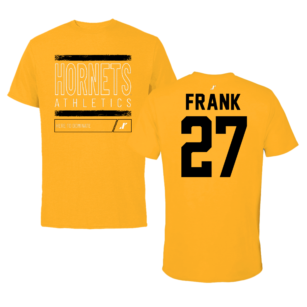 Alabama State University Softball Gold Dominate Performance Tee - #27 Ayana Frank