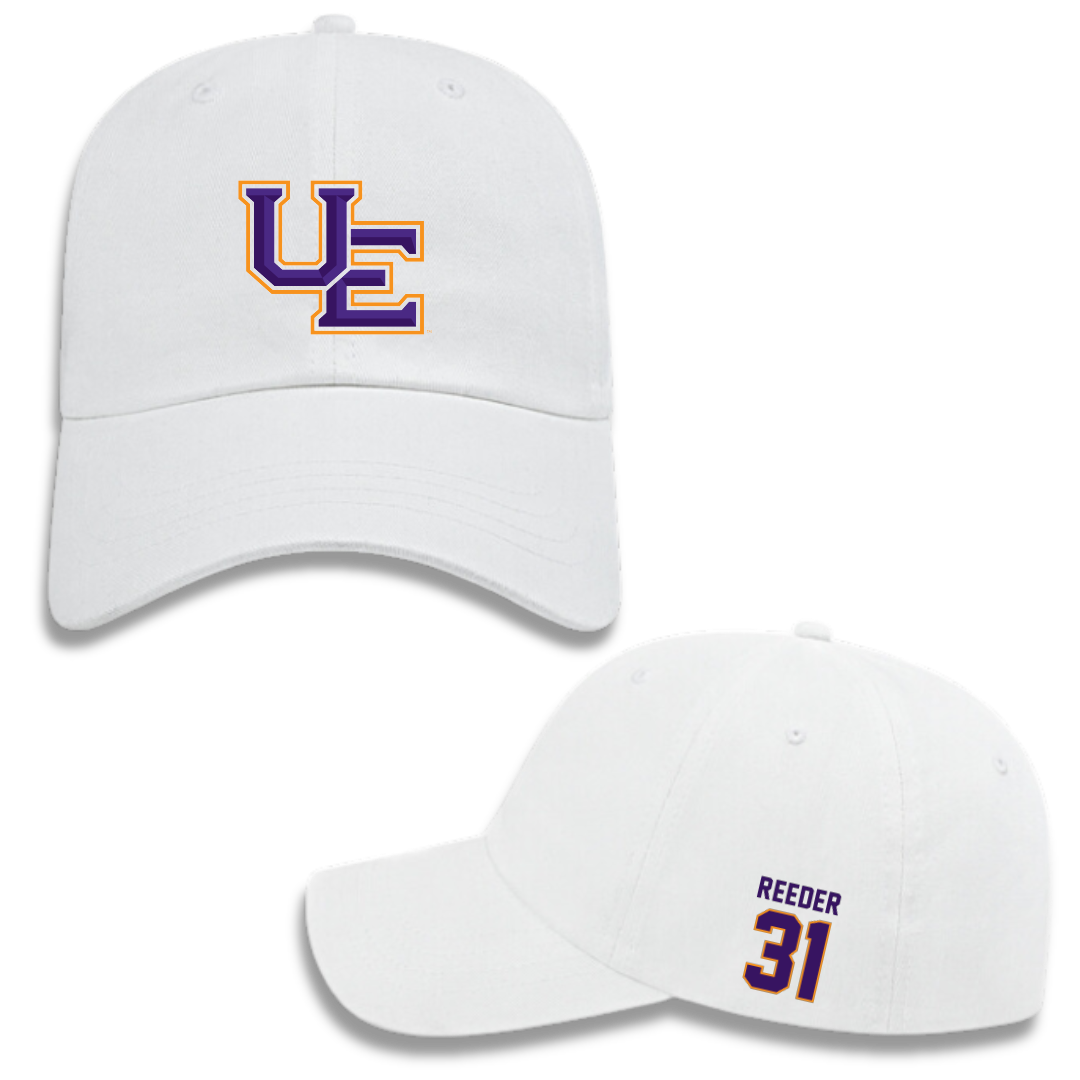 University of Evansville Baseball White Hat - #31 Reagan Reeder