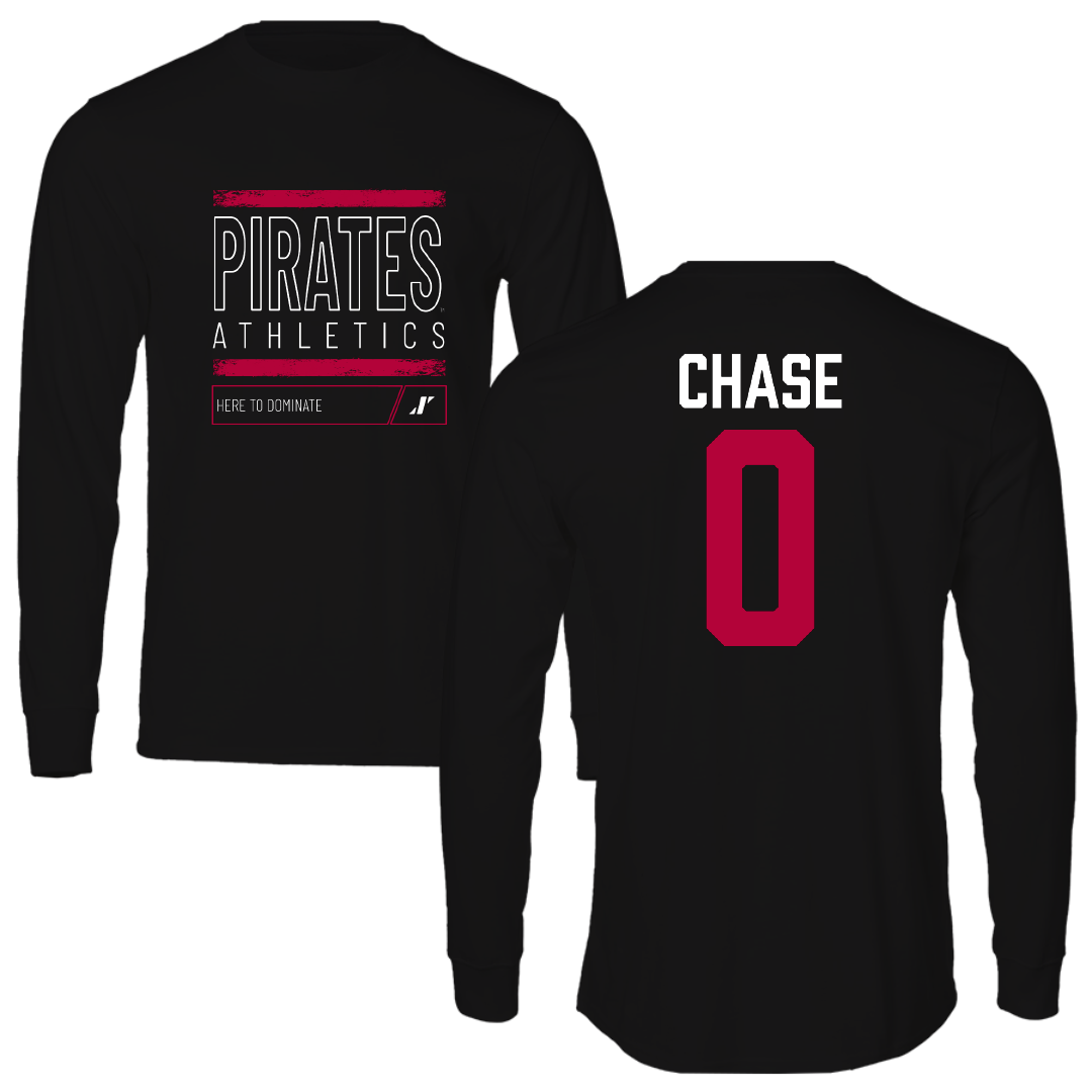 Whitworth University Soccer Black Dominate Performance Long Sleeve - #0 Aiden Chase