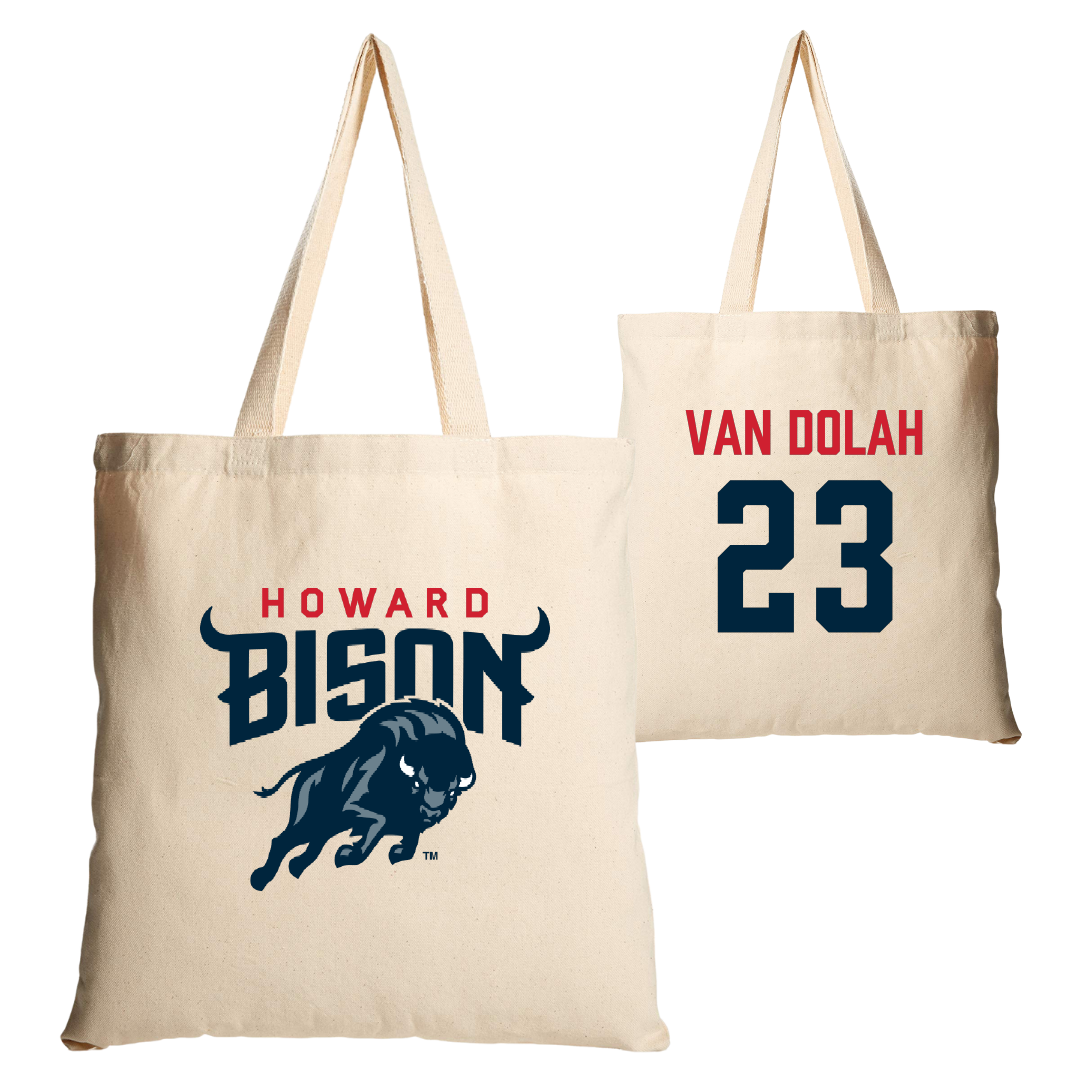 Howard University Softball Tan Canvas Tote Bag - #23 Madison Van Dolah