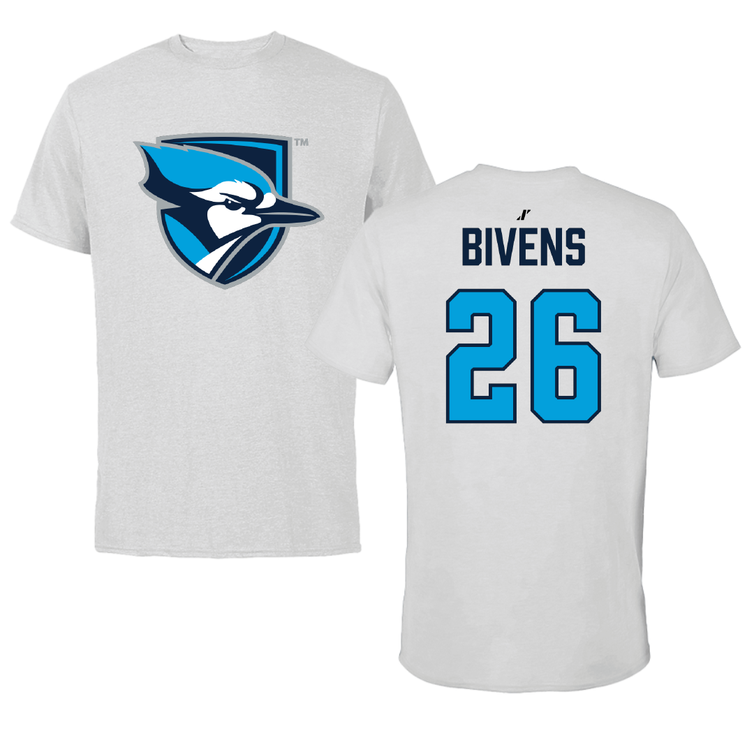 Elmhurst University Lacrosse (M) Light Gray Tee - #26 Markell Bivens