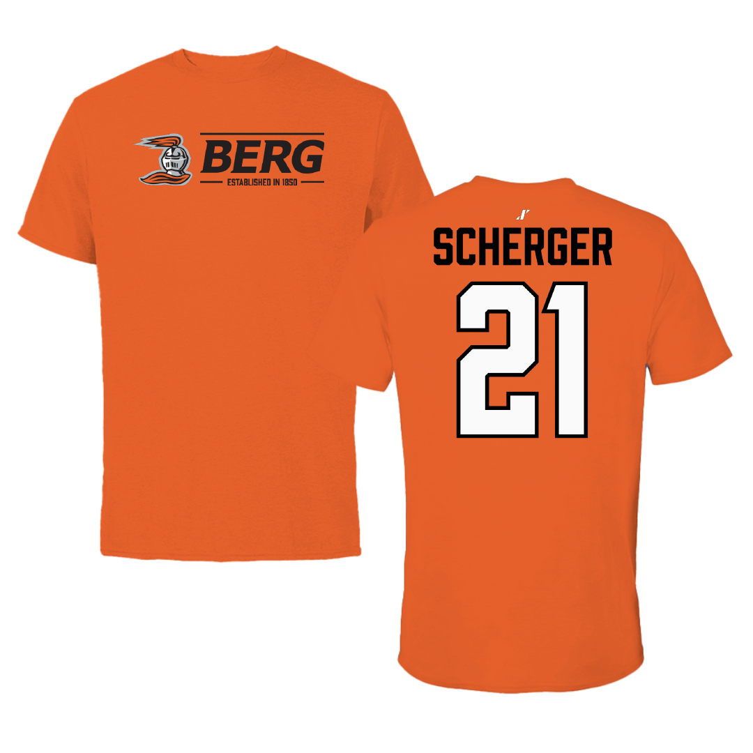 Heidelberg University Lacrosse Orange General Tee - #21 Mark Scherger