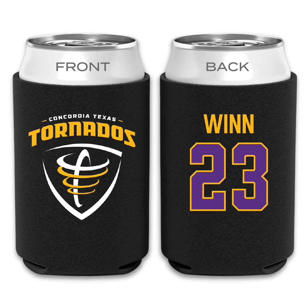 Concordia University (Texas) Soccer (W) Black Can Cooler - #23 Tatum Winn