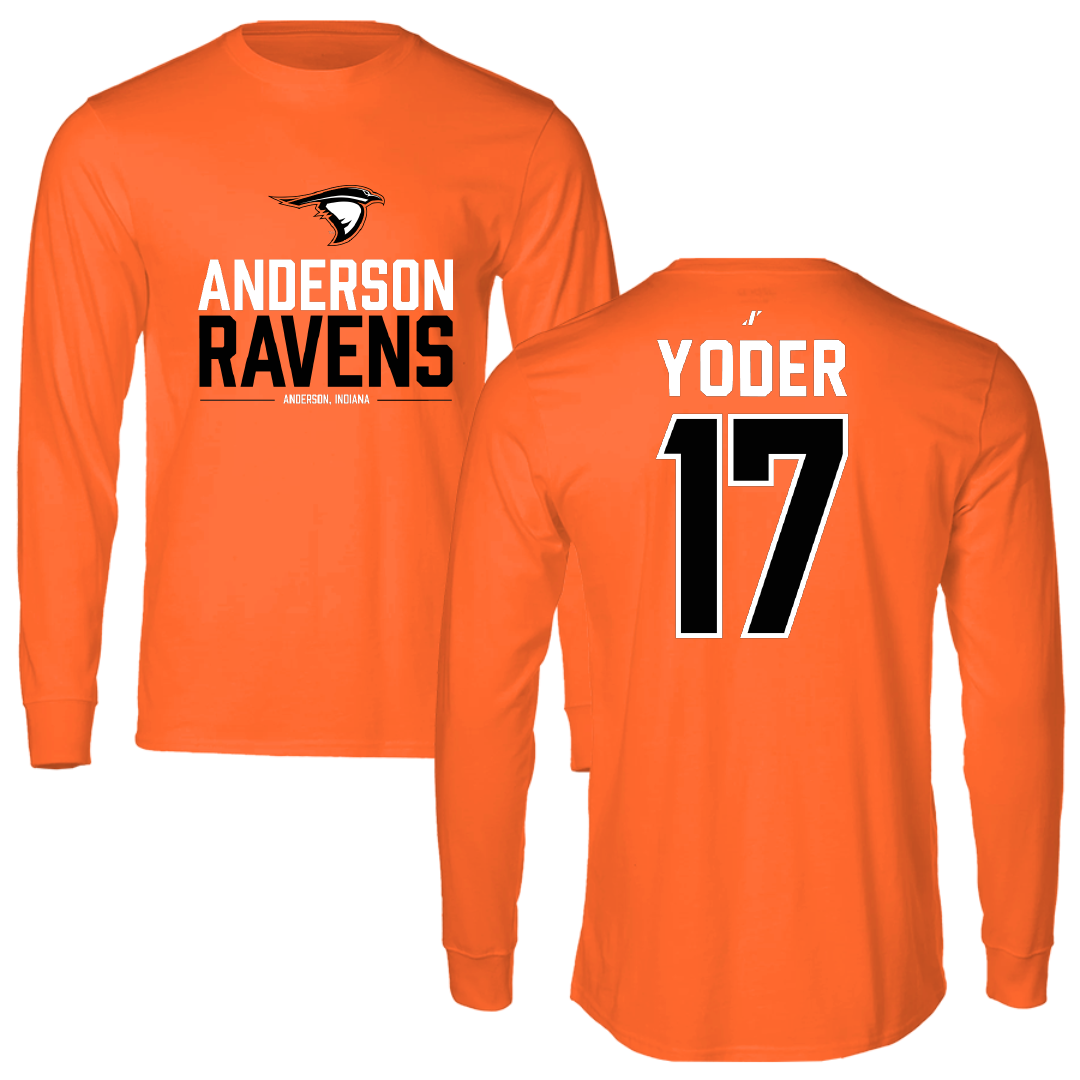 Anderson University (Indiana) Football Orange General Performance Long Sleeve - #17 Preston Yoder