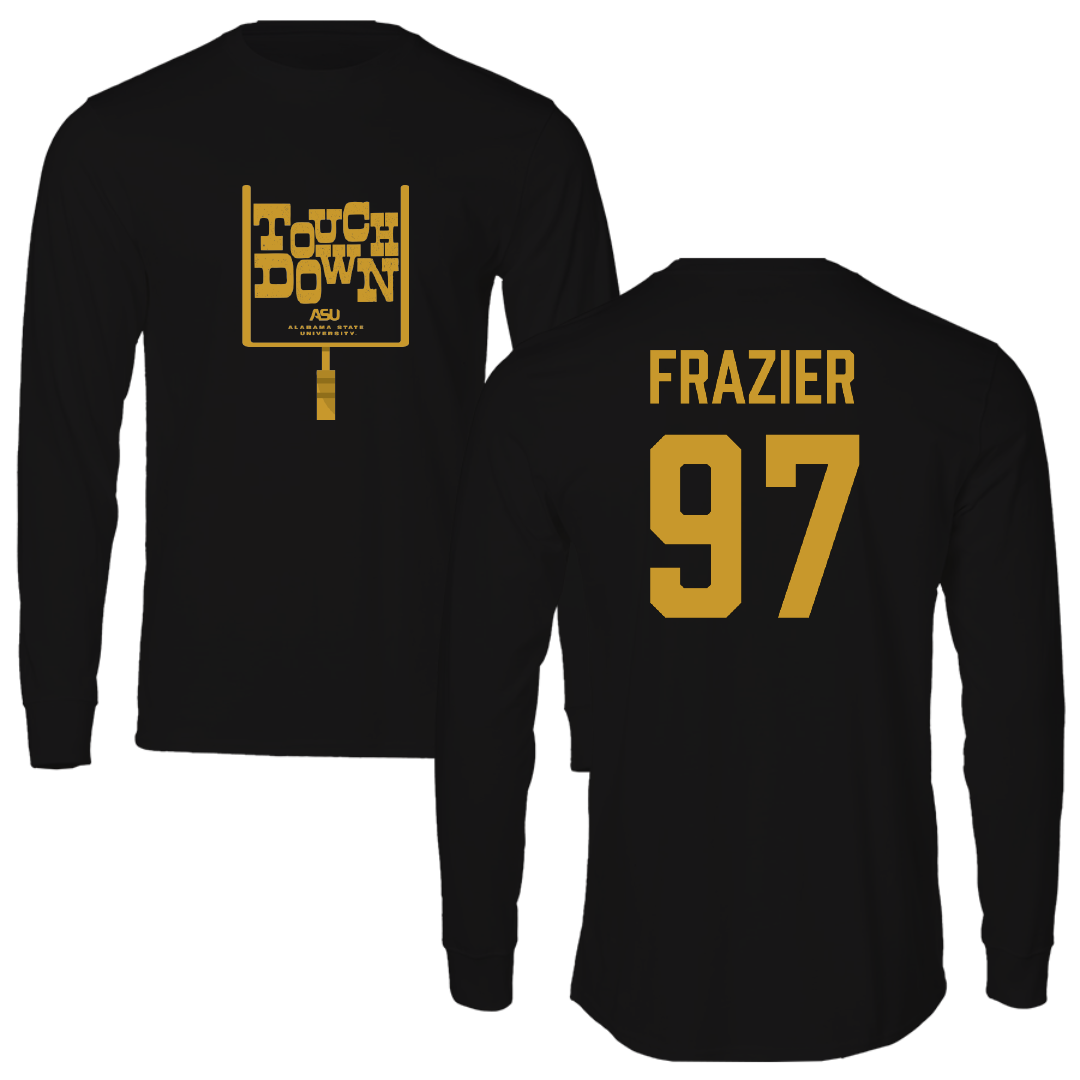 Alabama State University Football Black Touchdown Performance Long Sleeve - #97 Kendarius Frazier