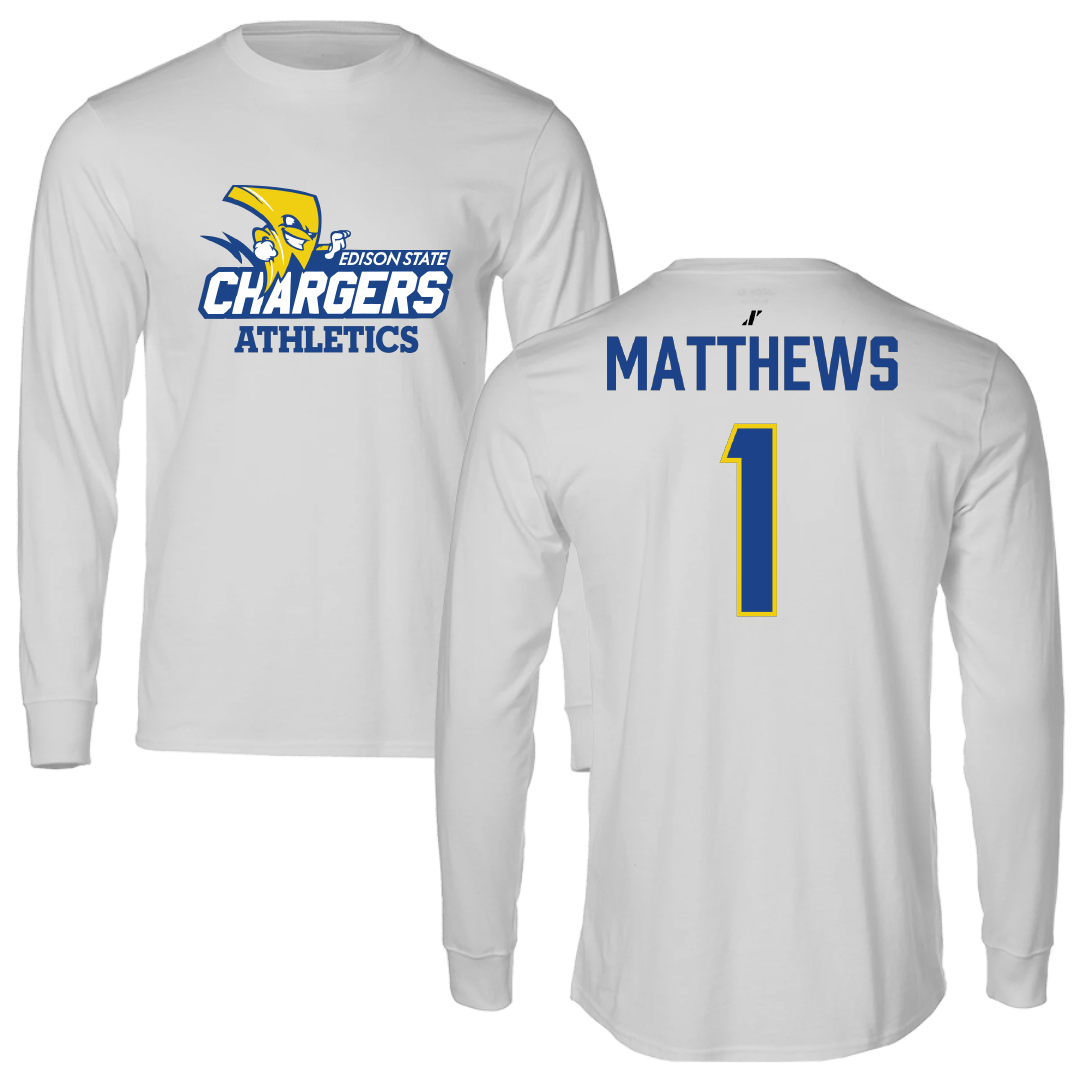 Edison State Community College Softball Light Gray Long Sleeve - #1 Amerie Matthews