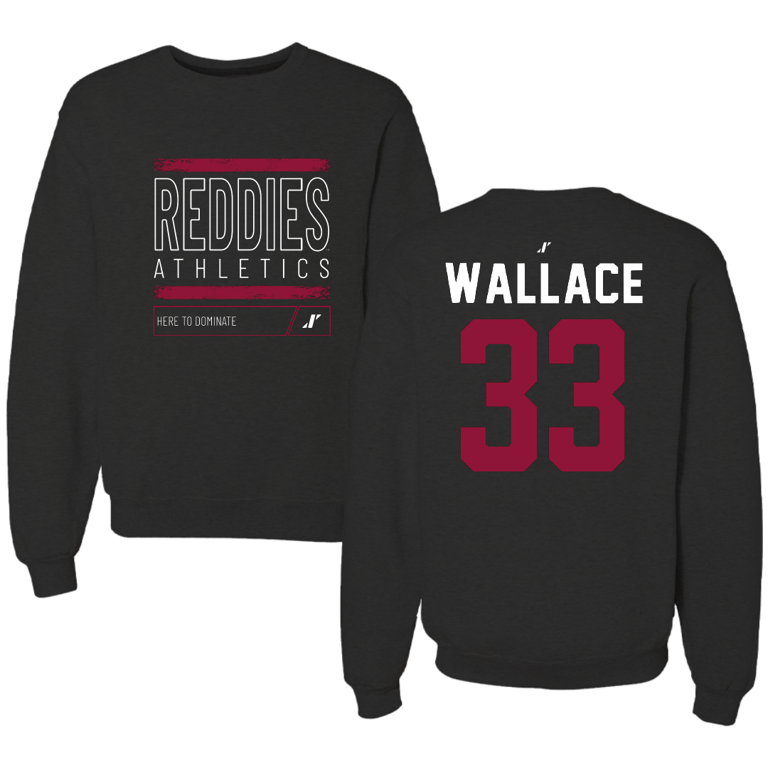 Henderson State University Football Black Dominate Crewneck - #33 Catrell Wallace