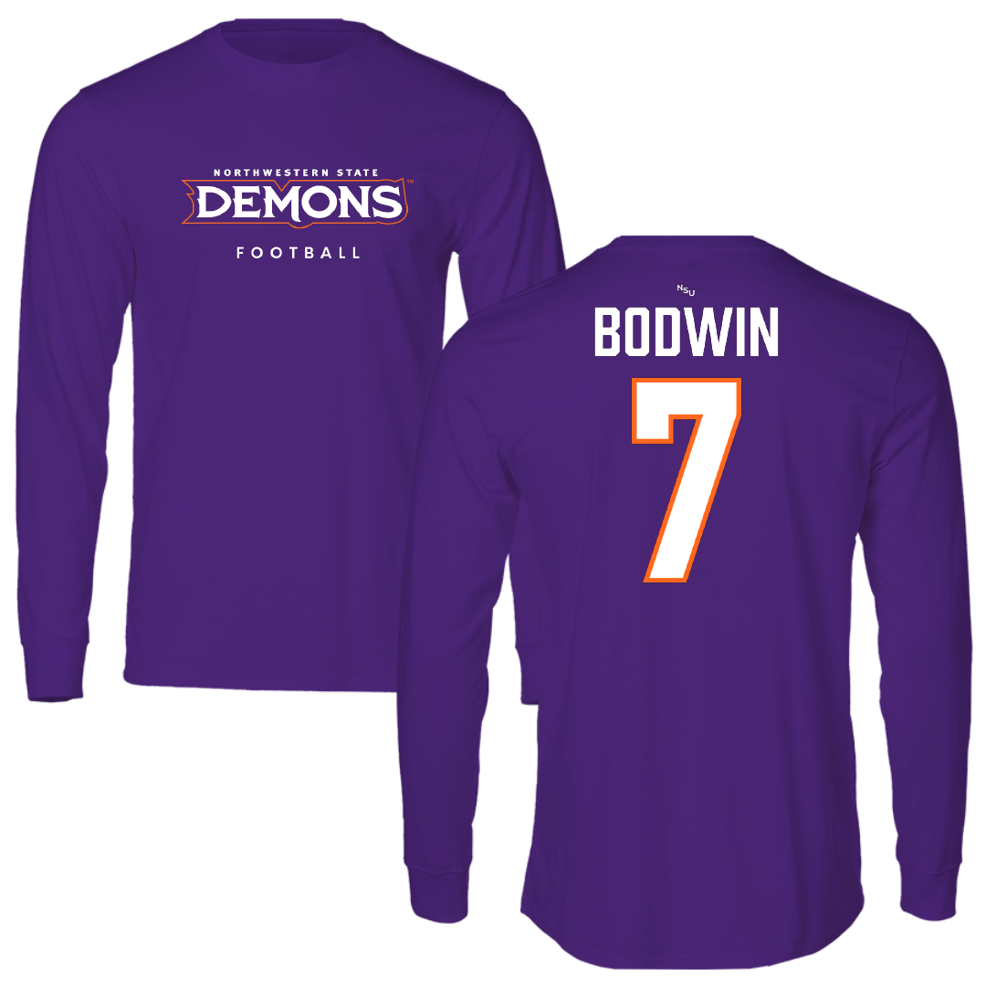 Northwestern State University Football Purple Demons Performance Long Sleeve - #7 Jeremiah Bodwin