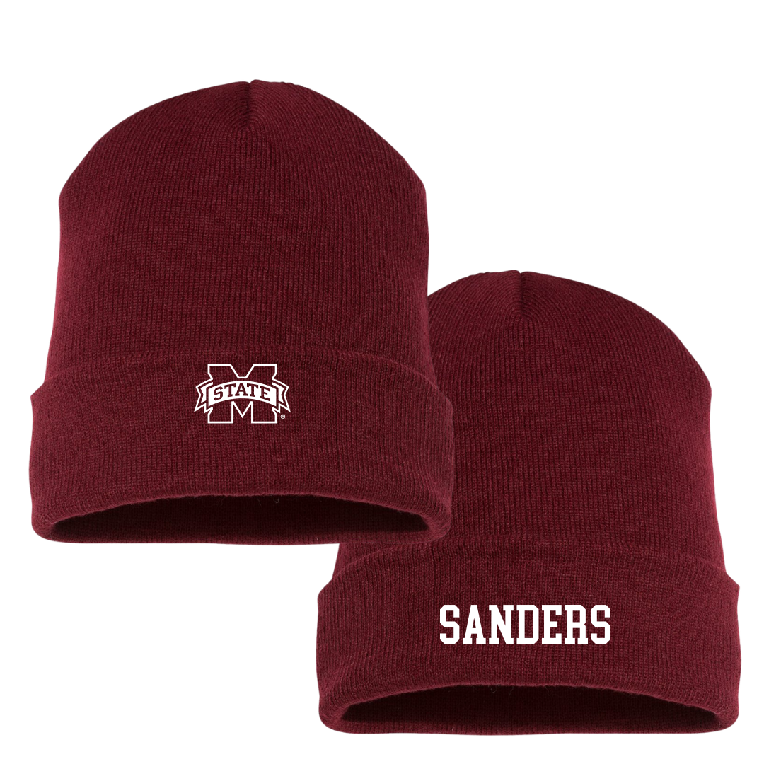Mississippi State University Baseball Maroon Beanie - #49 Gatlin Sanders
