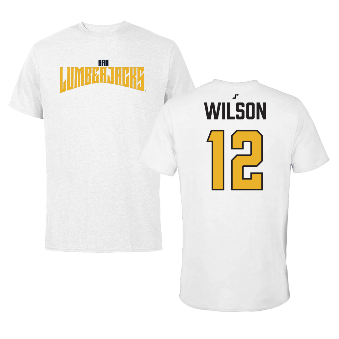 Northern Arizona University Volleyball (W) White Classic Tee - #12 Laney Wilson