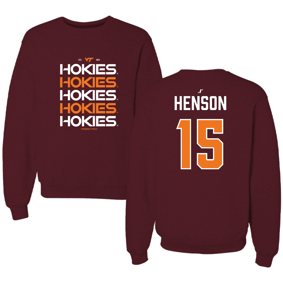 Virginia Tech Lacrosse (W) Maroon General Crewneck - #15 Kamryn Henson