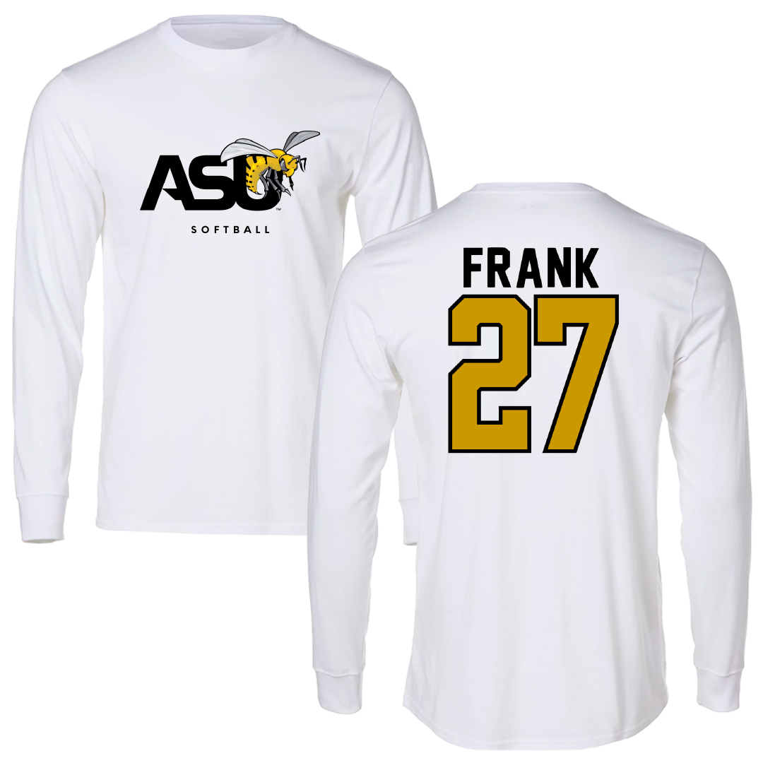 Alabama State University Softball White Long Sleeve - #27 Ayana Frank