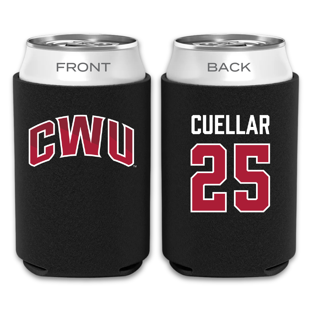 Central Washington University Basketball (M) Black Can Cooler - #25 Isaiah Cuellar