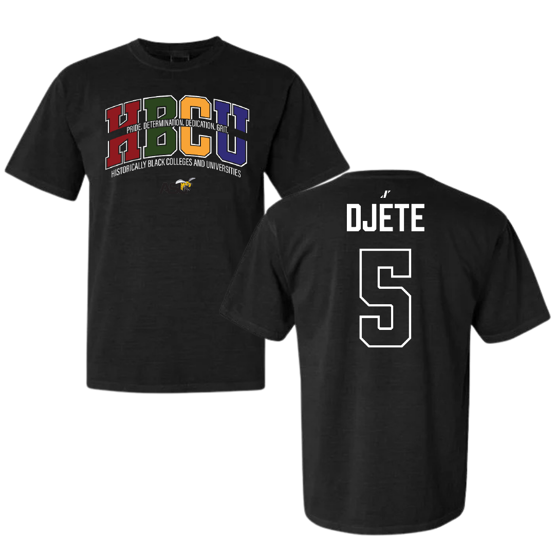 Alabama State University Football Black HBCU Comfort Colors Tee - #5 Dylan Djete
