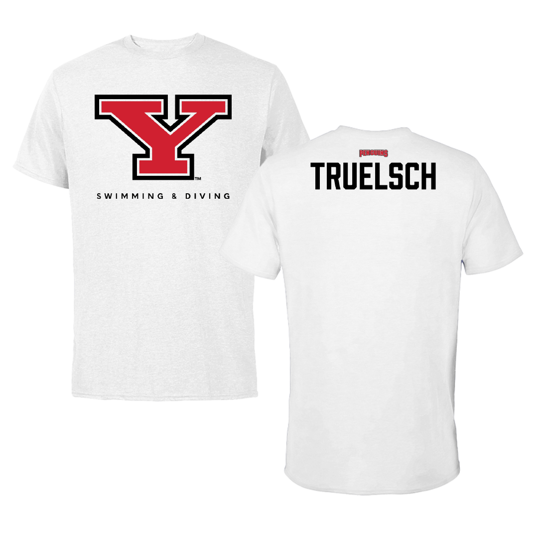 Youngstown State University Swimming & Diving White Tee - Jordan Truelsch