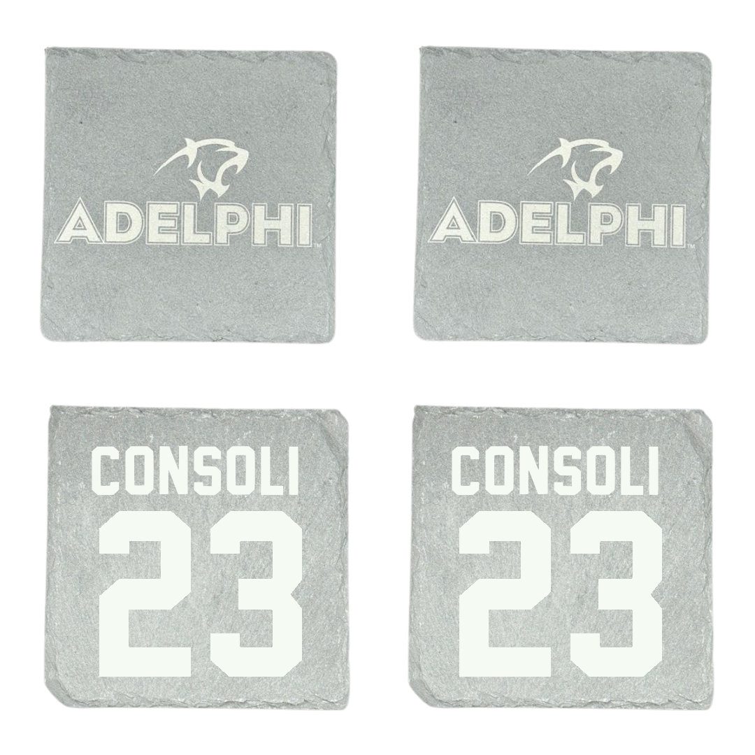 Adelphi University Soccer Stone Coaster (4 Pack)  - #23 Alessio Consoli