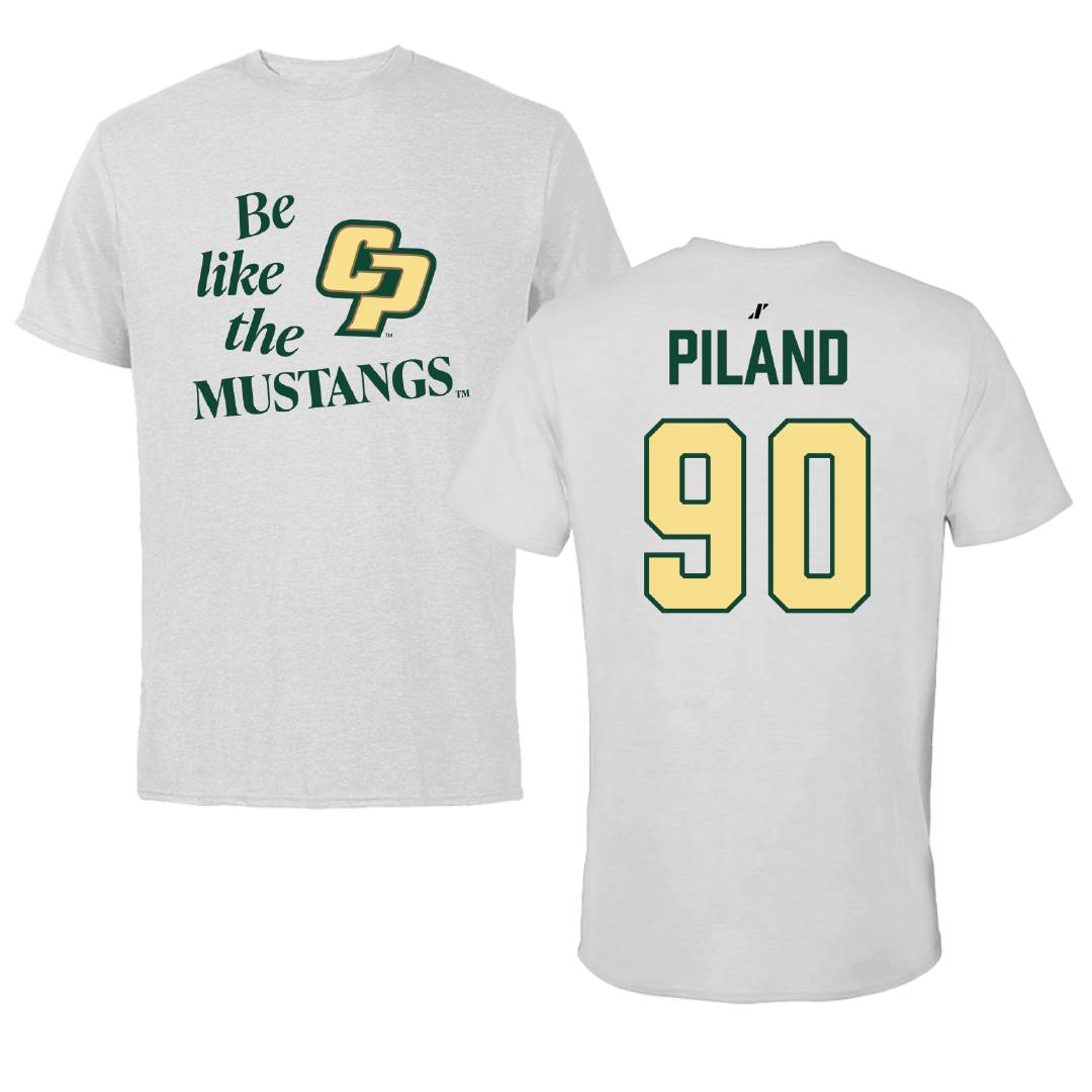 Cal Poly Football Light Gray Be Like Us Tee - #90 Bobby Piland